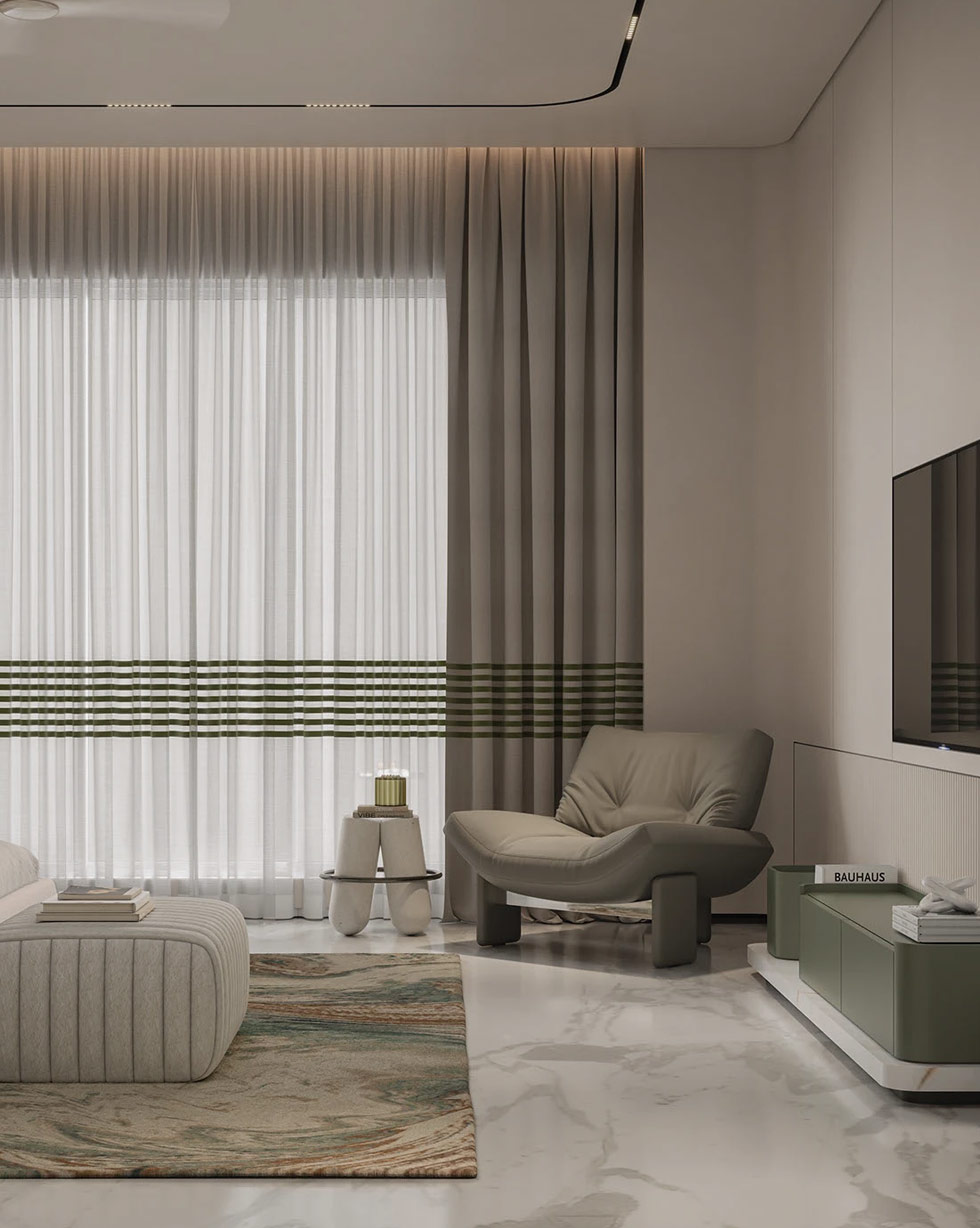 3D architectural rendering showcasing creative spatial design