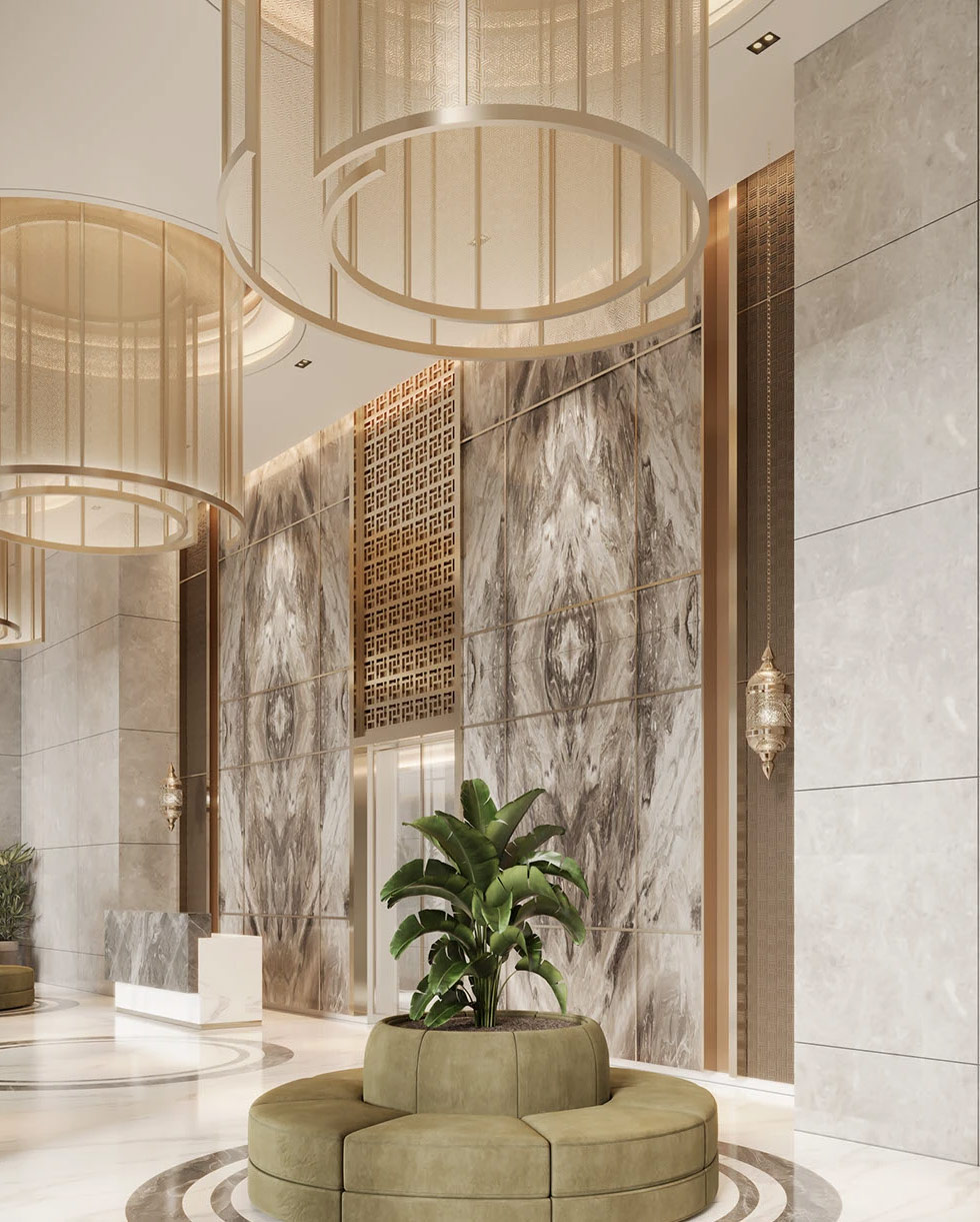 Interior 3D visualization of a modern living space